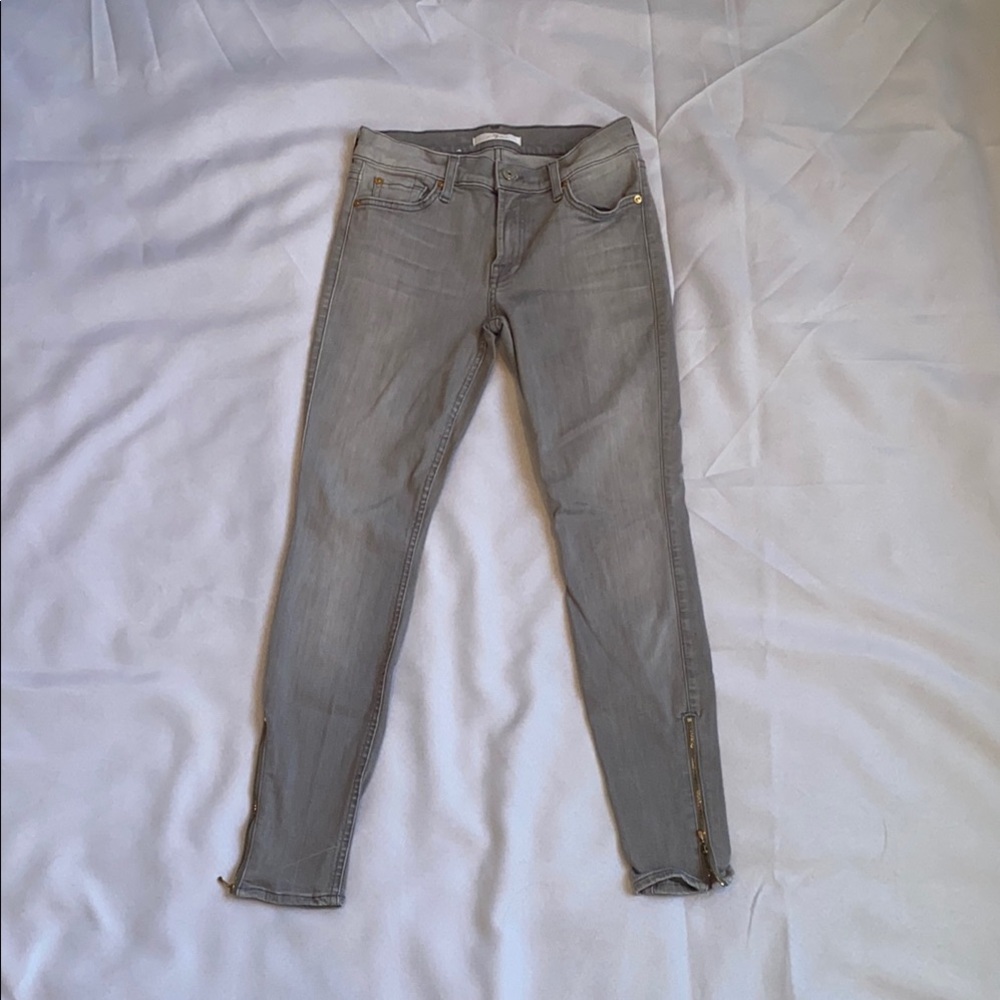 7 for all mankind gray skinny jeans - women